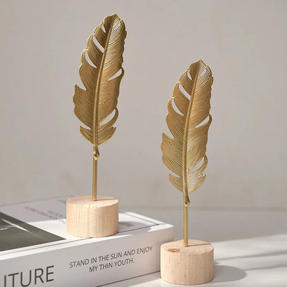 Nordic Gold Ginkgo Leaf Crafts Leaves Sculpture