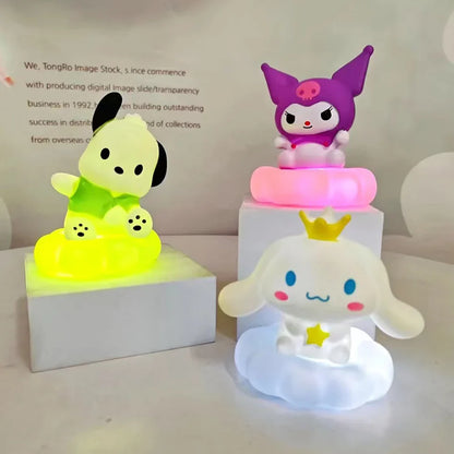 New Kawaii Sanrios Night Light Enamel Cloud Cartoon Kuromi Cinnamoroll Pochacco