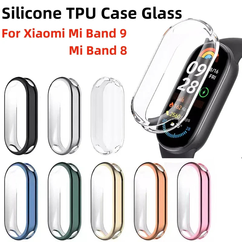 Silicone TPU Case Glass For Xiaomi Mi Band 9 Smartwatch